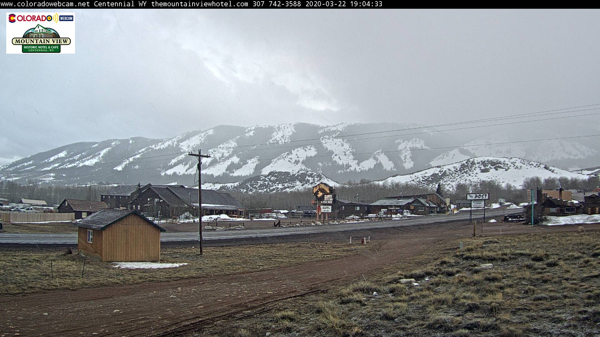 Centennial WY Mountain View Hotel & Cafe HWY 130 cam Colorado cam